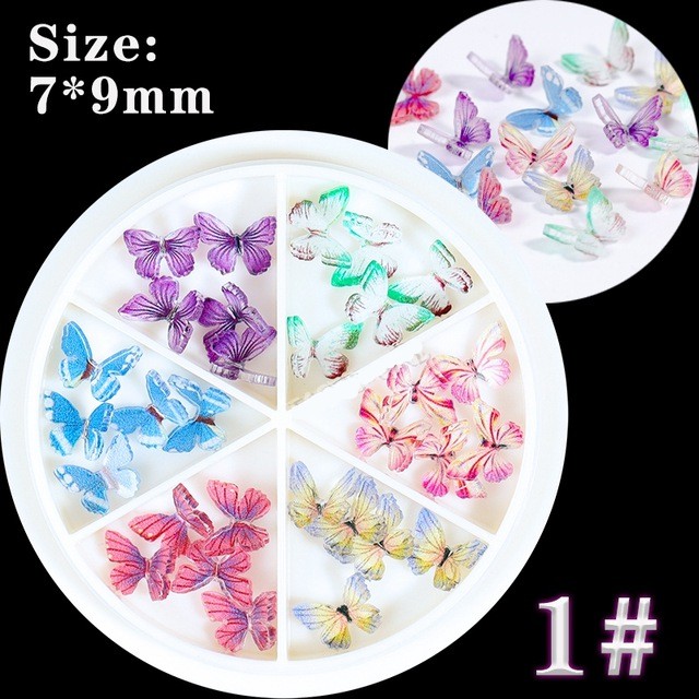 Heat Shrinkable Film Finished Small Butterfly Nail Decoration