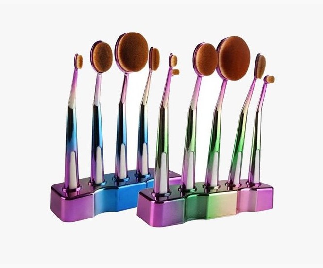 New 5 toothbrush type foundation brush set with base color gradient