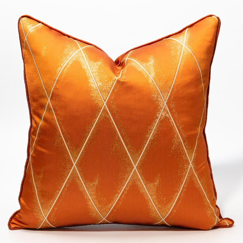 Orange diamond lattice pillowcase