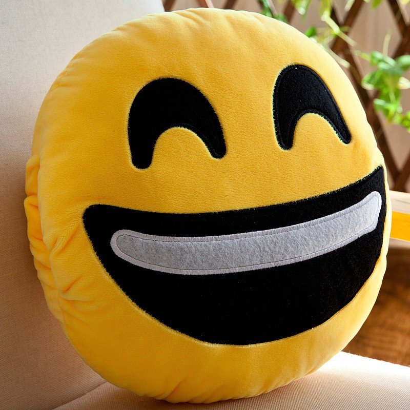 Yellow Emoji Pattern Home Decorative Travel Pillow