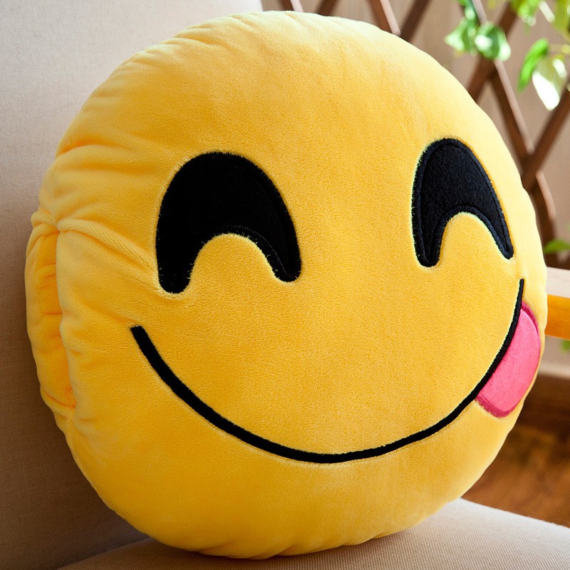 Yellow Emoji Pattern Home Decorative Travel Pillow G