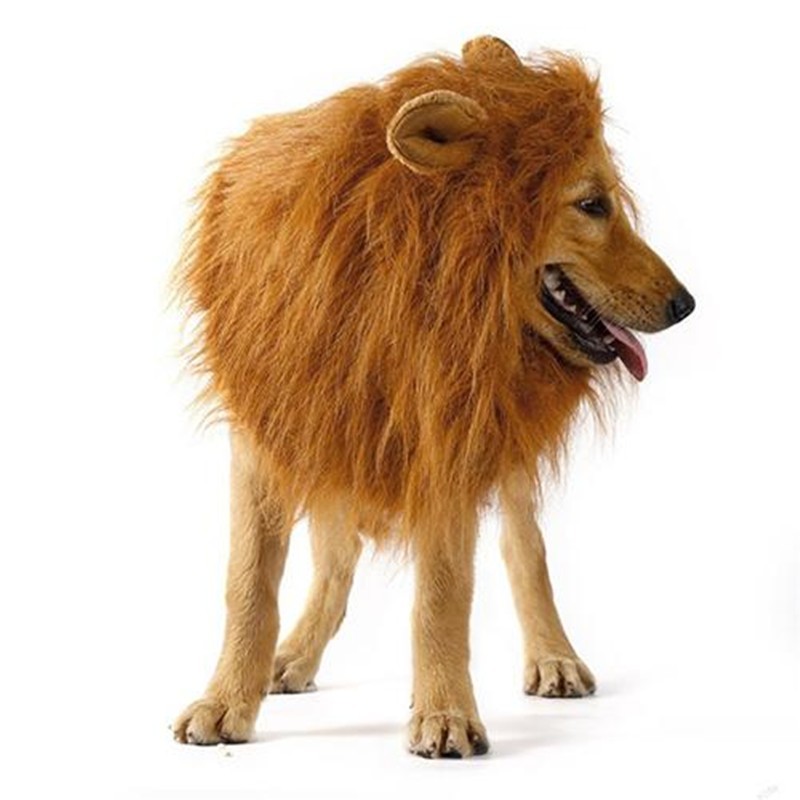 Cute Pet Cosplay Clothes Transfiguration Costume Lion Mane Winter Warm Wig Cat Large Dog Party Decoration With Ear Pet Apparel