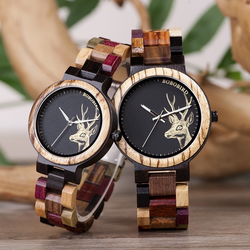 art-retro-student-couple-wooden-quartz-watch