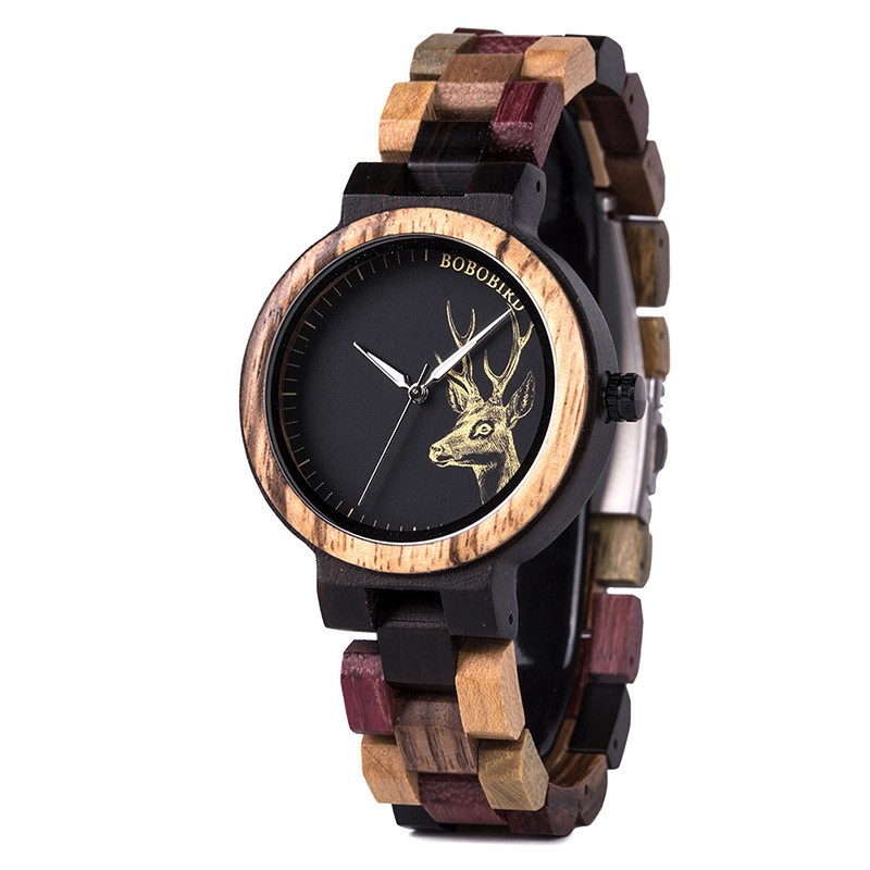 Art Retro Student Couple Wooden Quartz Watch GP014 3A